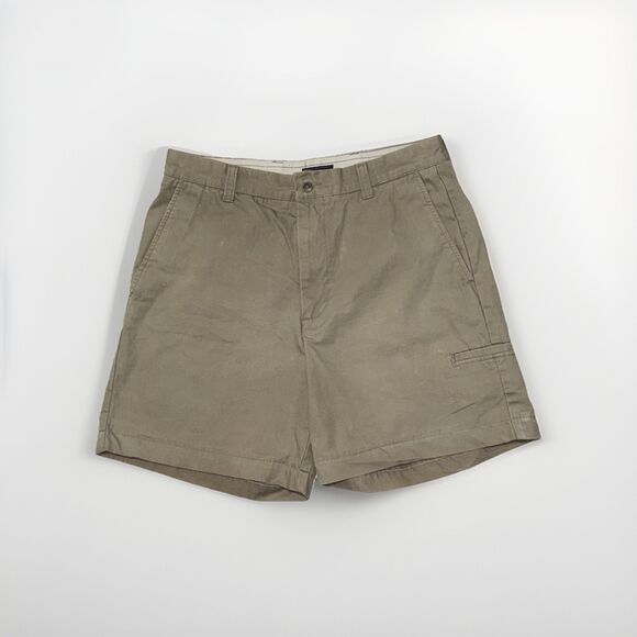 Dockers Shorts Mens 32 Beige Chino Khaki Flat Front Relaxed Casual (with Flaws) - Picture 1 of 14